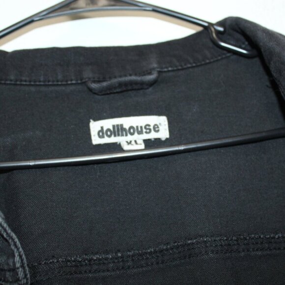 Dollhouse Black Denim Jacket Size XL - Picture 4 of 6